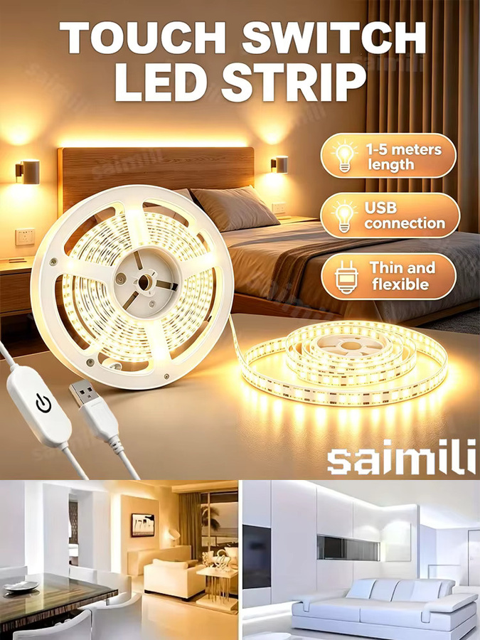 Shine-tale LED-Streifen mit Handbewegungssensor, 5V USB, Cool White, Selbstklebend für Spiegel, Küchenschränke und TV-Hintergrundbeleuchtung - Bild 6