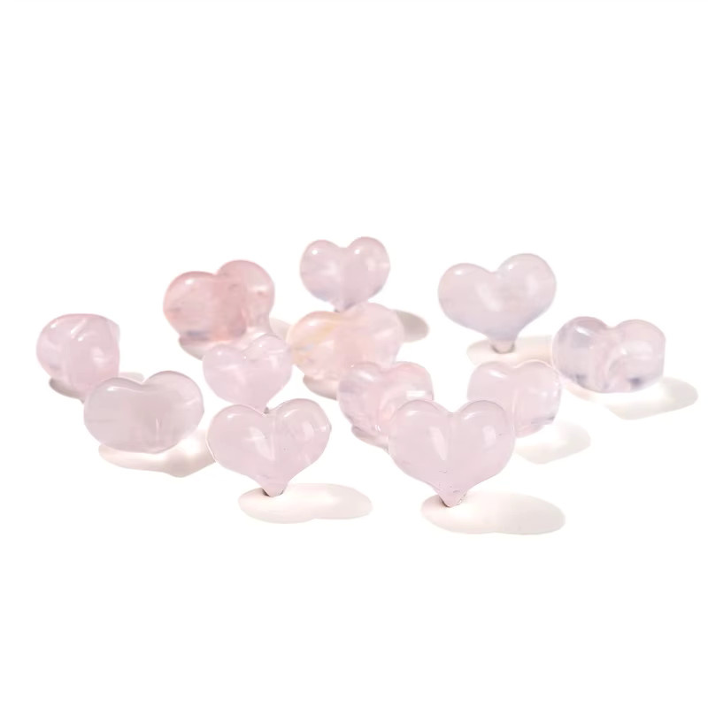 Perle Rosa Quarz, Herzform, für Halskette Armband - Bild 5