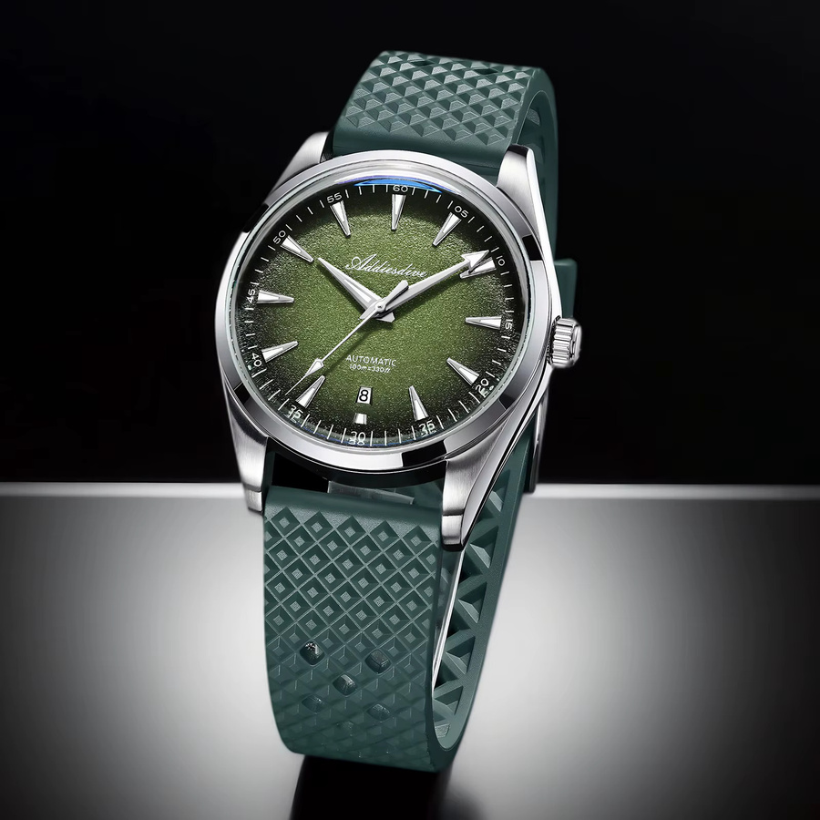 ADDIESDIVE Tauchautomatik-Uhr, Edelstahl, 39 mm, Herren, Grün - Bild 3