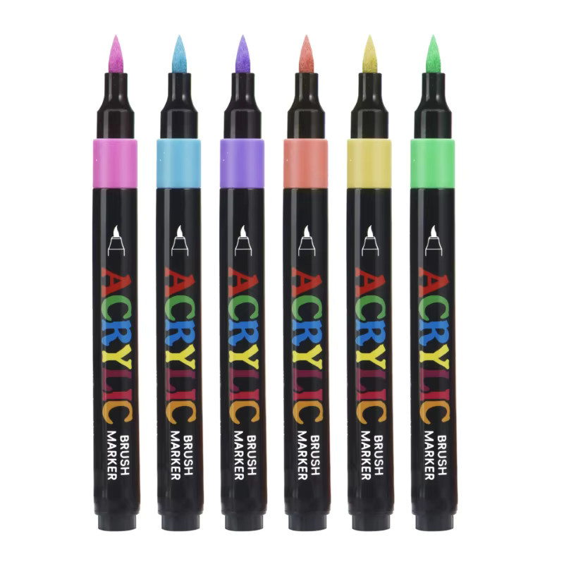 Acryl-Farbmarker von kissbuty mit weicher Pinselspitze in Multicolor für DIY-Handwerk auf Holz, Stein, Leinwand, Glas und Stoff - Bild 5
