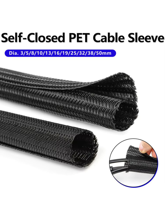 Schwarze PET-Kabelhülle expandierbar und selbstschließend, Durchmesser: 3 mm bis 50 mm - Bild 7