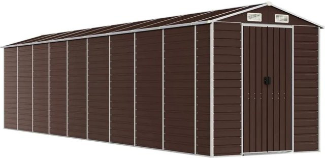 vidaXL Gerätehaus aus verzinktem Stahl in Braun B: 191 cm, T: 810 cm, H: 198 cm - Bild 1