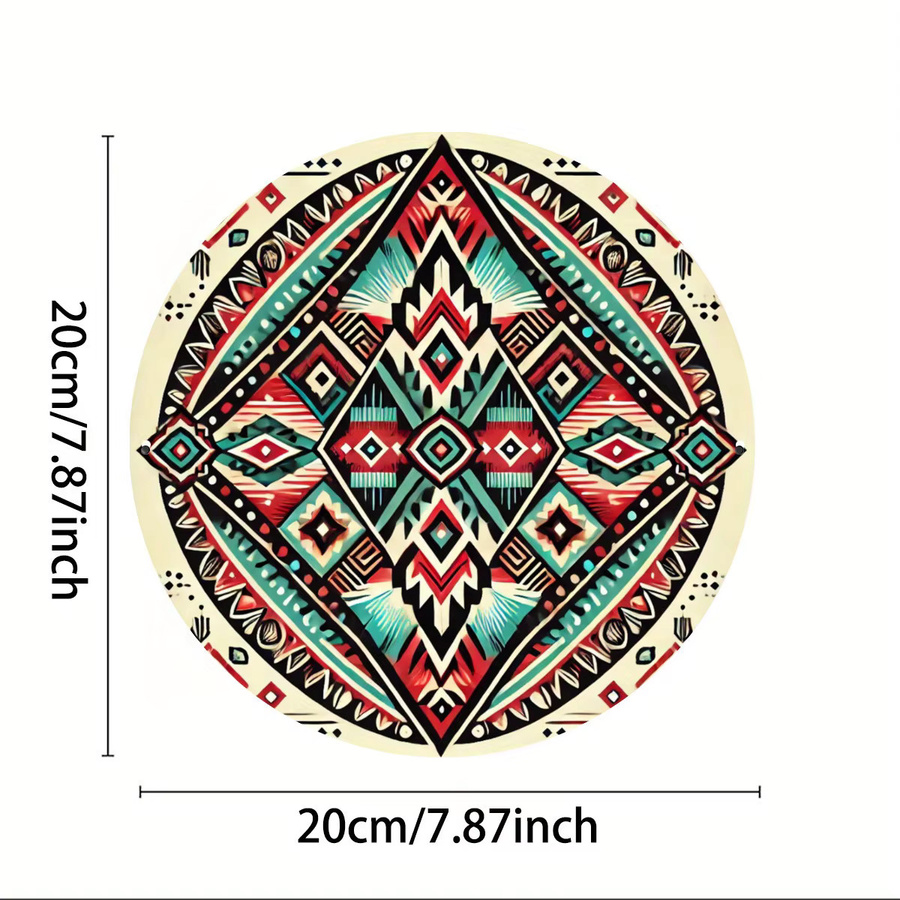 Geometrisches Metallschild Potdemiel Aztec Southwest Native American Tribal in Mehrfarbig, Durchmesser: 20,0 cm - Bild 2