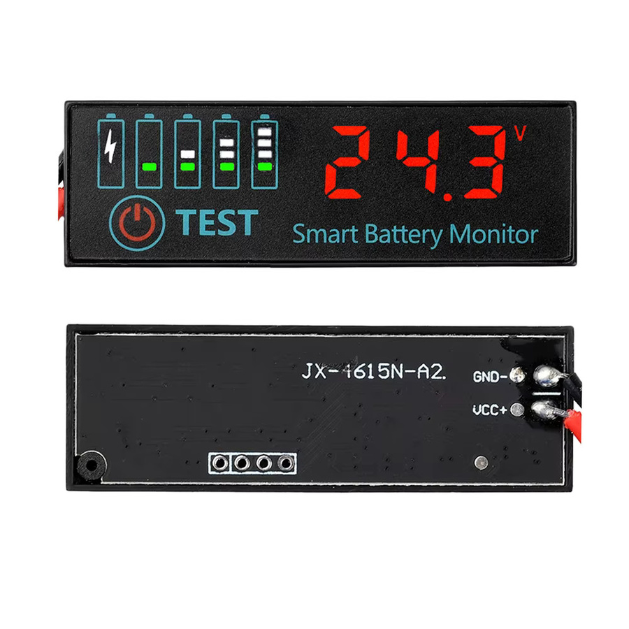 Universal LED Batteriestandsanzeige Voltmeter DC 7-55V Spannungsprüfer für 3S-14S Säure und Lipo Lithium Batterien in Rot und Schwarz - Bild 3