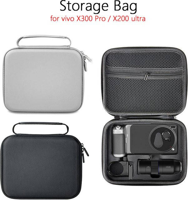 DIXSG Kamera-Aufbewahrungstasche für VIVO X300 Pro X200 Ultra Zubehör, Tragbares EVA Hartschalen-Etui, Grau - Bild 1