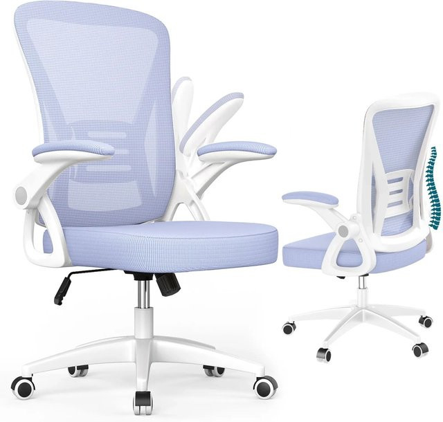Rattantree Ergonomischer Drehstuhl mit Klapparmlehnen in Lila für Home Office und Erwachsene - Bild 1