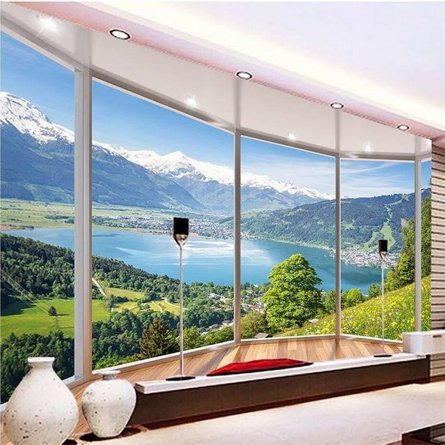 Modernes 3D-Wandbild mit floralem Design von KOMNNI, Fototapete in Multicolour, B: 200 cm, H: 140 cm - Bild 1