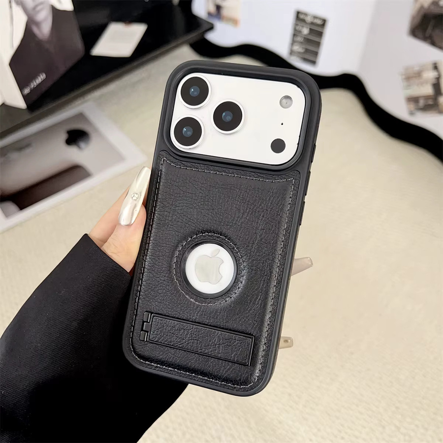 szHAIyu Stoßfeste Business-Lederhülle für iPhone in Braun mit mattem Finish - Bild 1