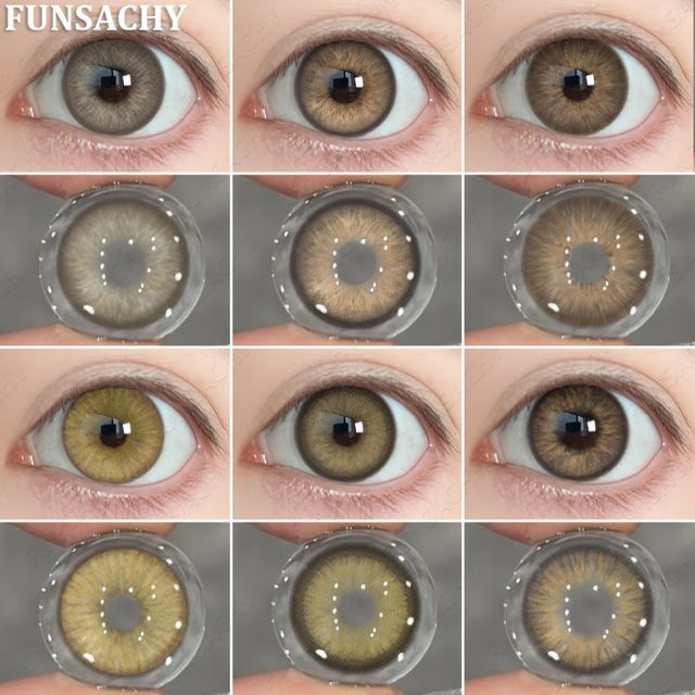 FUNSACHY farbige Kontaktlinsen braun, 2 Linsen - Bild 1