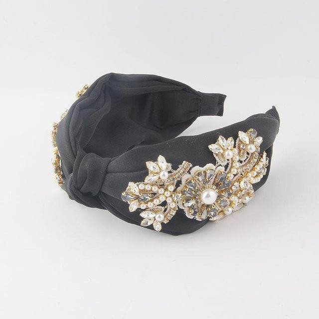 Rd lala Stirnband, Blume, Strass, schwarz, Damen, Mädchen - Bild 1