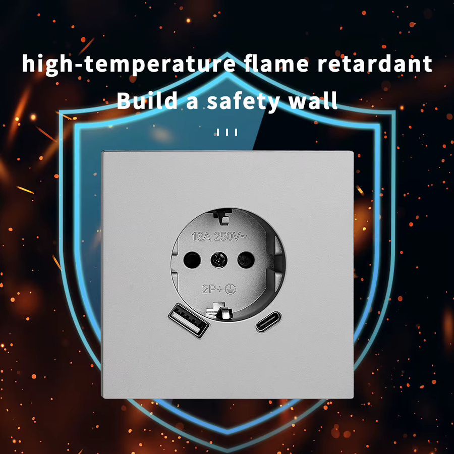 WESA Skin Sensation Wandsteckdose mit USB-Anschluss und Erdung, flammhemmender lackierter Kunststoff, EU-Standard - Bild 3