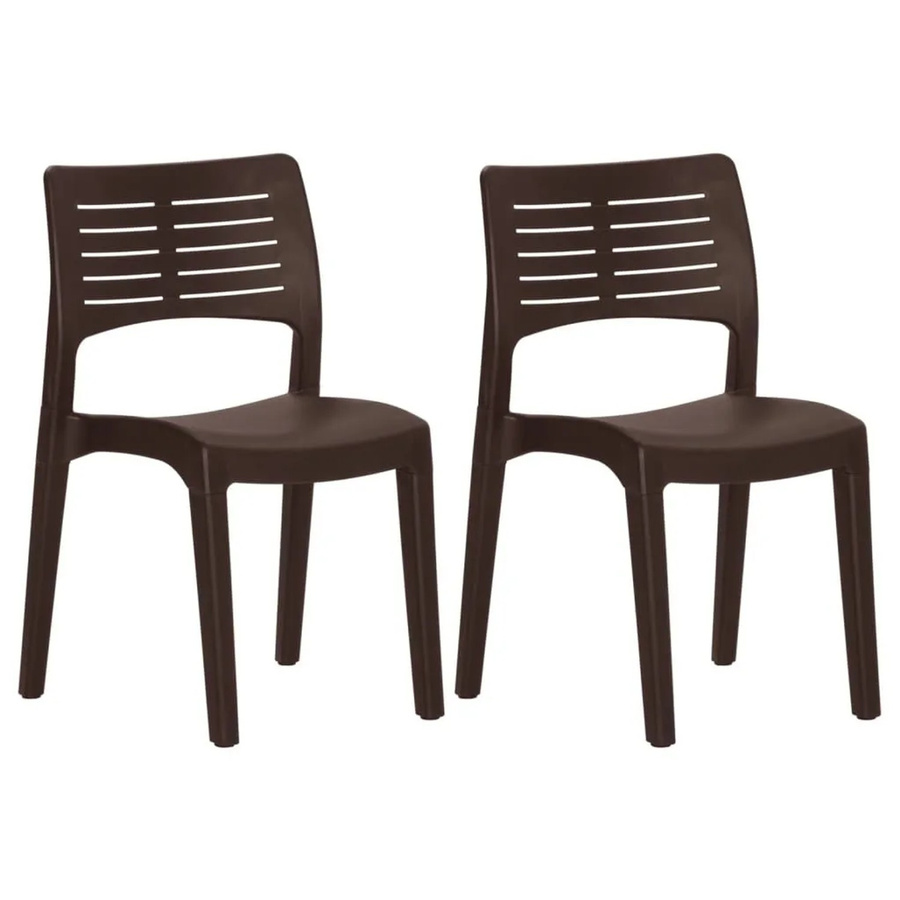 Furnicato Gartenstuhl Mokka Braun Ergonomisch Stapelbar aus Polypropylen B/T/H: 50 x 51 x 82 cm - Bild 2