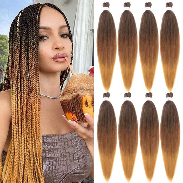 Colorful Girl Haarverlängerung Flechthaar synthetisch, Ombre Blonde, 8 Packungen - Bild 1