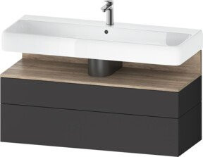 Duravit Waschtischunterschrank Qatego in Grau Matt mit 1 Schrank und 1 Auszug, Wandmontage, B/T/H: 119 x 47 x 59 cm - Bild 1