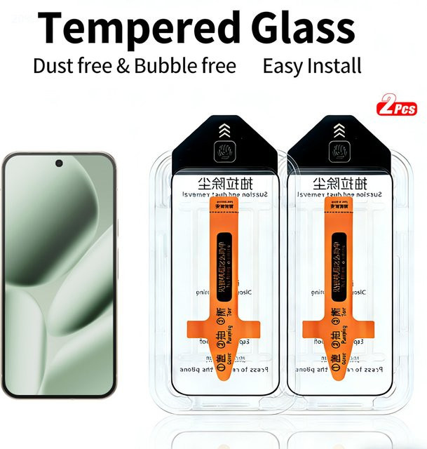 2 Stück Displayschutzfolien aus gehärtetem Glas für Google Pixel 9 Pro XL, transparent, mit One-Touch-Installation - Bild 1