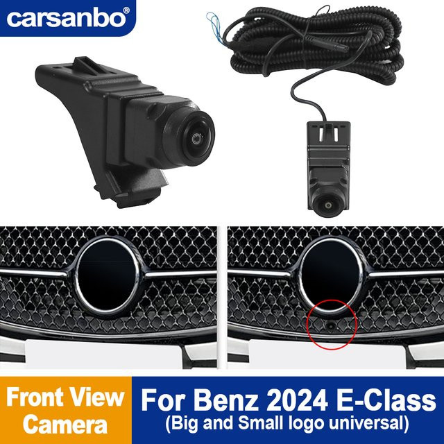 Carsanbo Frontkamera für Mercedes Benz 2024 E-Klasse mit Nachtsicht, Fischaugen-Objektiv und wasserdichter Funktion in Schwarz - Bild 1