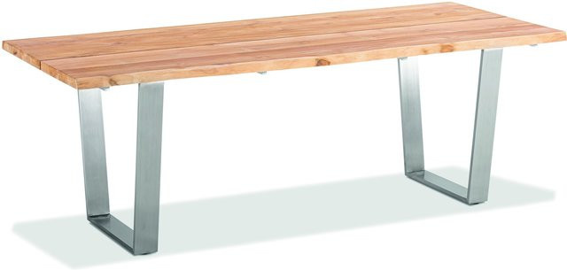 Gartentisch Solid von NIEHOFF GARDEN aus Teakholz in Braun oder Silber, rechteckig mit Live Edge Design - Bild 1