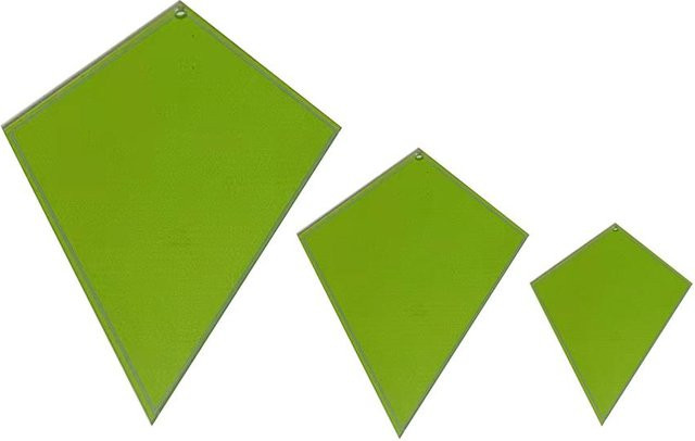 TOMTOP JMS Vinca-Quilting-Schablonen Set aus Kunststoff, 3 Stück, Grün - Bild 1