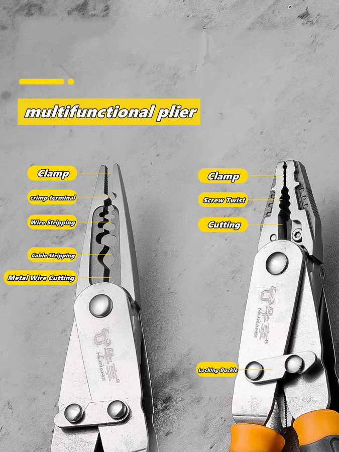 NIUXIANG 2-in-1 Multifunktionszange mit Drahtschneider und Abisolierfunktion für Elektriker - Bild 3