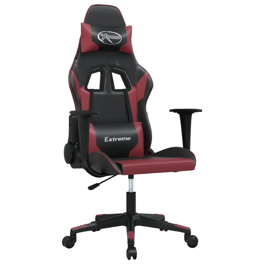 vidaXL Gaming-Stuhl Modell 9 in Schwarz und Rot aus Kunstleder mit Armlehnen und Kopfstütze - Bild 2