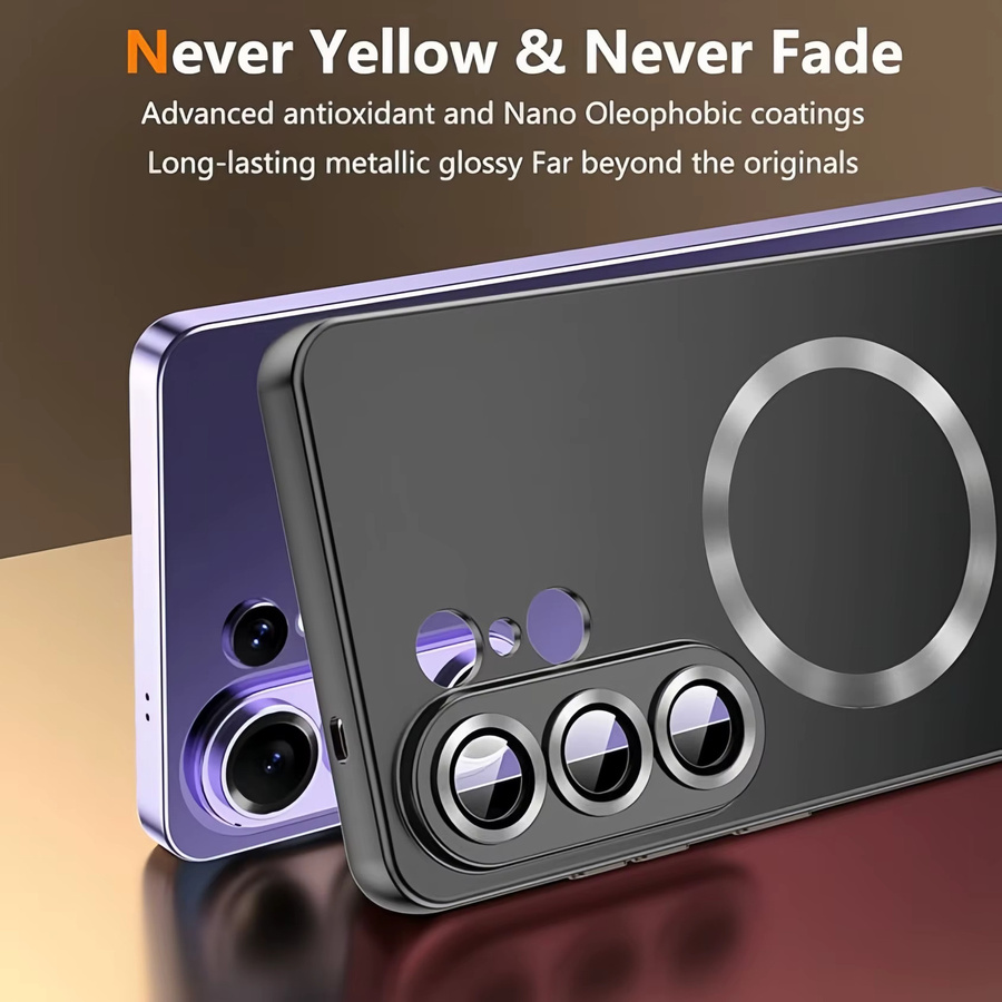 Luxuriöse matte Handyhülle für Samsung Galaxy S26 Ultra, S26 Plus und S26 mit vollständiger Kameralinsenabdeckung in Blau und Schwarz - Bild 5