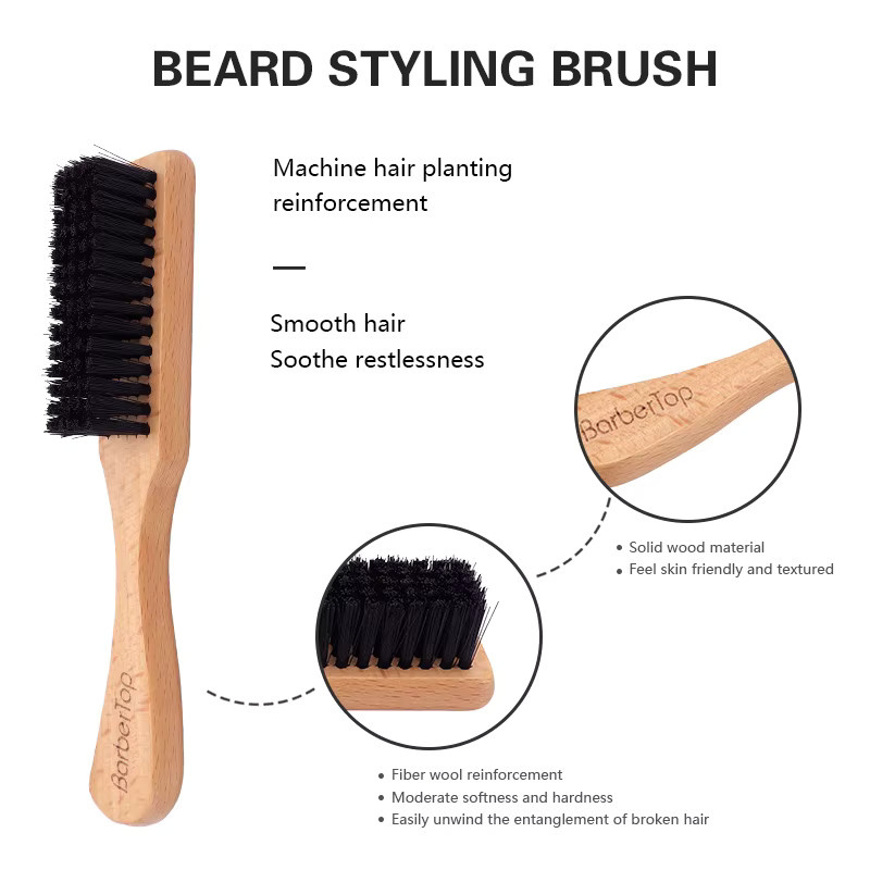 WANGDA PROFESSIONAL Bartbürste und Haarbürste für Herren - Bild 2