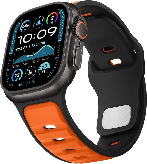 RWBANDS Uhrenarmband Silikon, Schwarz - Bild 1