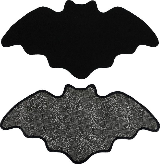 VIKAMA Fledermaus Badezimmer-Fußmatte in Schwarz, rutschfest und weich für Halloween oder Gothic-Dekoration, B/T: 60 x 40 cm - Bild 1