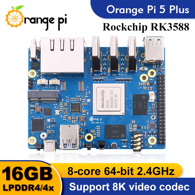 Orange Pi 5 Plus Einplatinen-Computer mit RK3588, PCIe-Modul, SSD-Unterstützung sowie WiFi und Bluetooth für 8K-Anwendungen - Bild 2