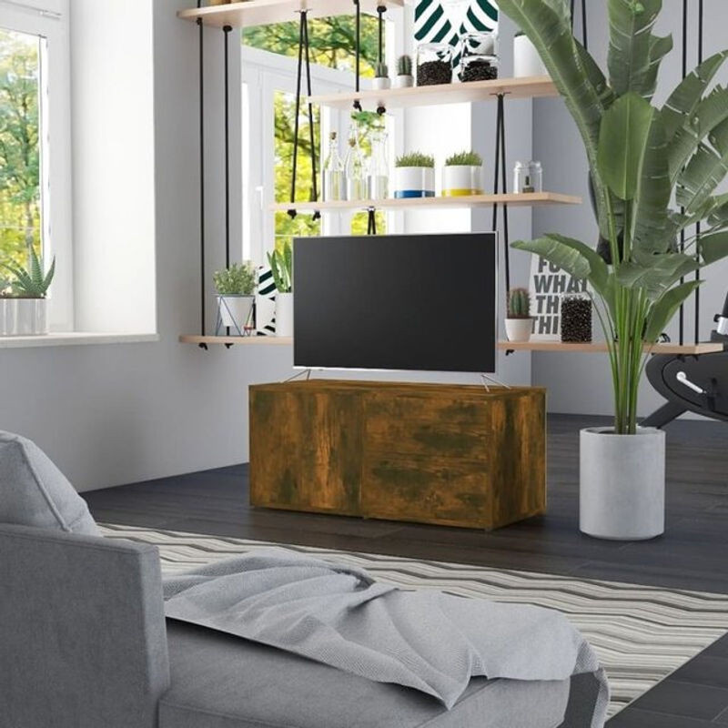 Vidaxl TV-Schrank aus Holzwerkstoff in Braun, B/T/H: 80 x 34 x 36 cm - Bild 1