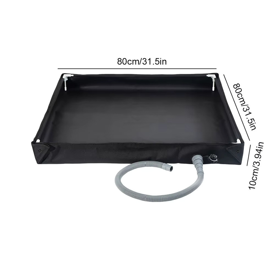 Shunmaii Faltbare Duschwanne Schwarz mit 80 cm Abflussrohr für Camping und Wohnmobil - Bild 6