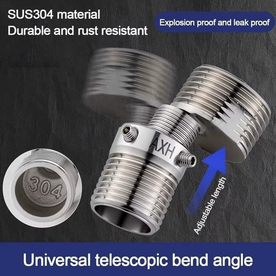 IOUHAPPY Exzentrische Eckschraube aus Edelstahl 304 in Chrom Silber zur Wandmontage für Wasserhahn-Adapter - Bild 3