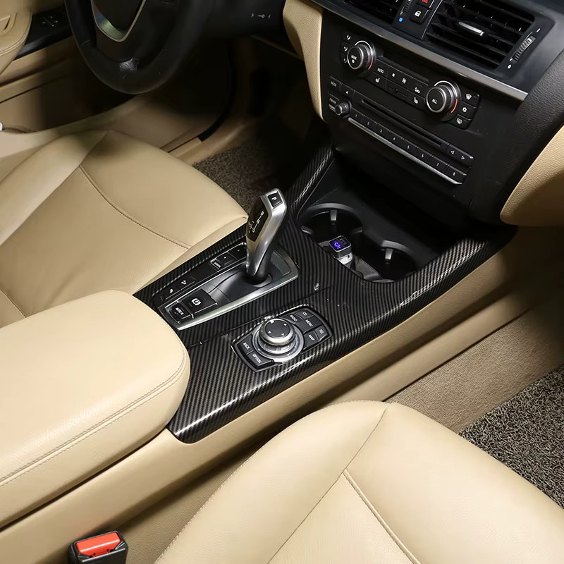 OWNTYCAR Carbon Faser Zubehör Set für BMW X3 X4 F25 F26 2011-2017, Interieur Dekorelemente für Mittelkonsole, Lenkrad und Tür in Schwarz - Bild 5