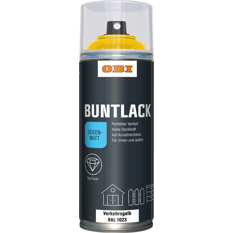 OBI Buntlack Spray RAL 1023 Verkehrsgelb seidenmatt 400 ml - Bild 2