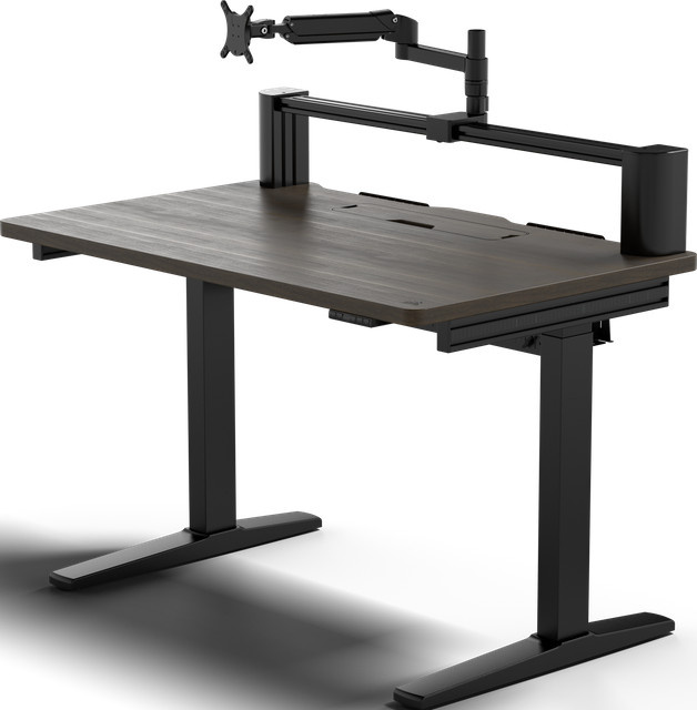 Corsair Platform:4 Elevate Elektrischer Schreibtisch aus Holz in Dunkler Walnuss, B: 120 cm, T: 122 cm - Bild 1
