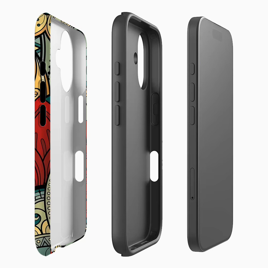 Handyhülle mit Blumenmotiv für Apple iPhone 11 bis iPhone 17 Pro Max Plus, doppelschichtige Rückseite, multicolour - Bild 2