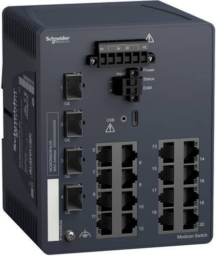 Schneider Electric MCSESM203F4LG0 Netzwerk Switch Ethernet/LAN 1 GbE Schwarz - Bild 1
