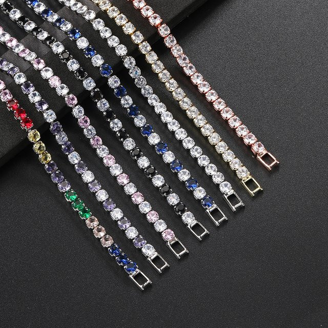 ZHOUYANG Tennis Armband, Silber, Bunt, Zirkonia, Kristall, Damen - Bild 1