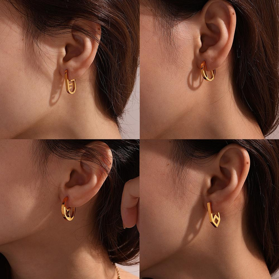 Ohrstecker Kupferlegierung, Gold, Strasssteine, Damen - Bild 1