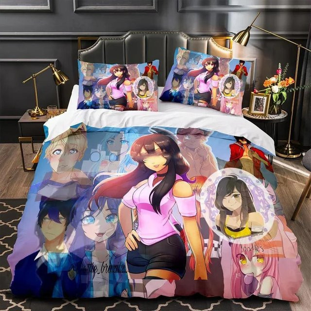 Aphmau Bettdecken-Set mit Bettbezug und Kissenbezug für Kinderzimmer, Multicolor, Microfaser, B/H: 264 x 228 cm - Bild 1