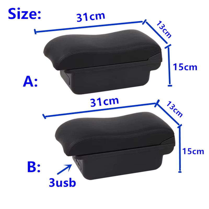 HuangZM Auto-Armlehnenbox für Citroen C4 Hatchback 2004-2010 mit USB-Anschluss in Schwarz - Bild 3