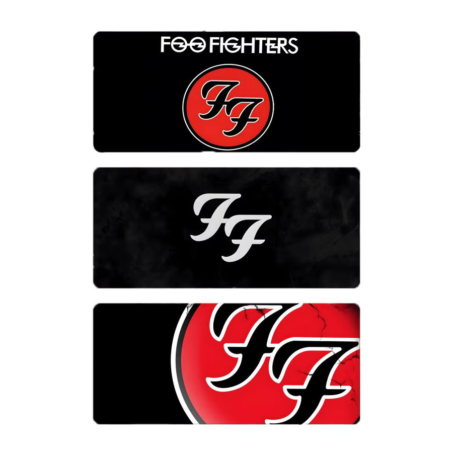 Foo Fighters Mauspad Black mit genähten Kanten als große Gaming-Schreibtischunterlage für deinen PC - Bild 2