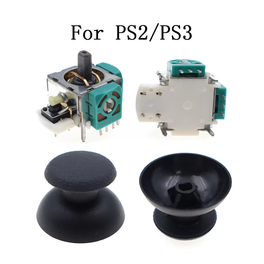 TingDong 1 Set 3D Analog Joystick Daumenstick-Griffkappen in Schwarz für PS2 PS3 PS4 Pro Slim PS5 und Xbox One 360 Controller Reparaturteile - Bild 2
