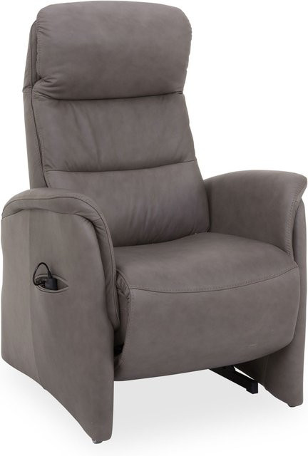 Relaxsessel Mondo Casio Relax in Grau aus Leder mit Armlehnen und Cold Foam Polsterung - Bild 1