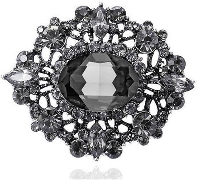 JEWEL HOME Brosche, schwarzer Strassstein, Unisex - Bild 1