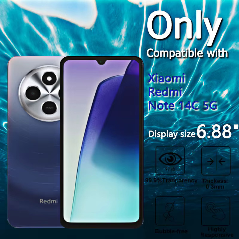Set aus 1-4 gehärteten Glas Displayschutzfolien für Xiaomi Redmi 14C 5G, 6,88 Zoll, transparent - Bild 2