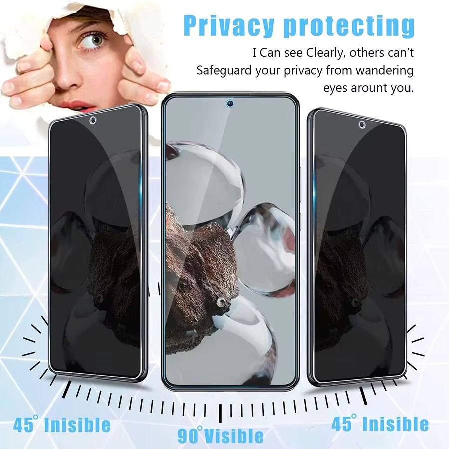 Privatsphäre Displayschutzfolie aus gehärtetem Glas für Oppo A7N F9 A31 A5S Ax7 R17 Reno Z Ace F9 Pro Find X2 Lite, transparent - Bild 2