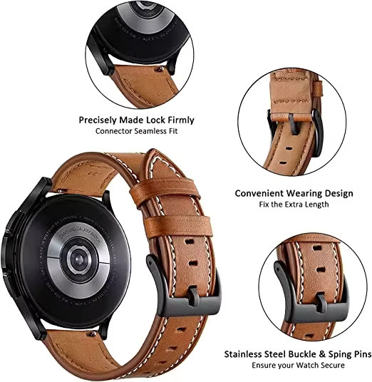CMF Uhrenarmband Leder, 22mm, Schwarz, Unisex - Bild 2