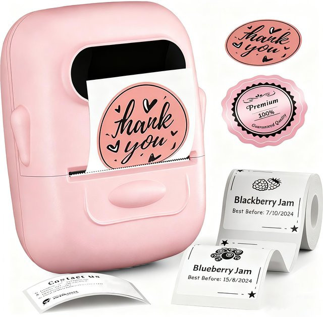 Marklife Thermo-Etikettendrucker P50 in Pink mit Bluetooth für wasserfeste und reißfeste Aufkleber für DIY und kreative Markierungen - Bild 1