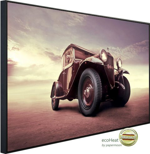 papermoon EcoHeat Infrarotheizung Posing Oldtimer mit Matt-Effekt in Bunt, App-Steuerung und Überhitzungsschutz - Bild 1